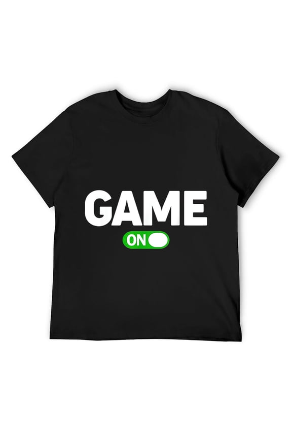 Mens Game with on switch T-Shirt Black