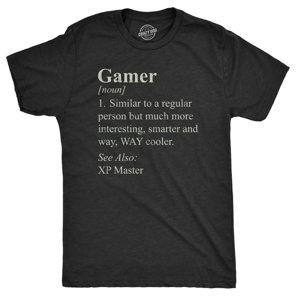Mens Gamer Definition T Shirt Funny Video Games Lover Joke Tee for Guys Graphic Tees