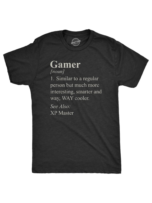 Mens Gamer Definition T Shirt Funny Video Games Lover Joke Tee for Guys Graphic Tees