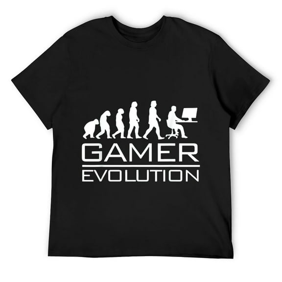 Mens Gamer Evolution I Gamer Console Gambling Online Gamers Fun T-Shirt Black