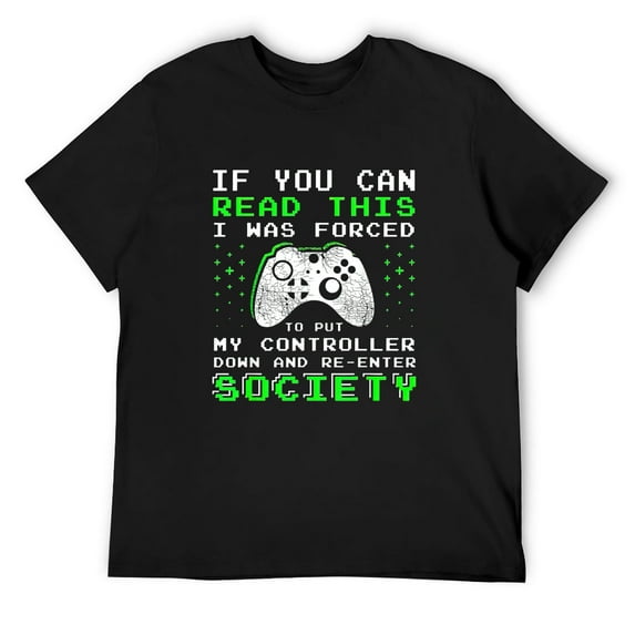 Mens Gamer Gifts For Teen Boys - If You Can Read This Video Game T-Shirt Black Small