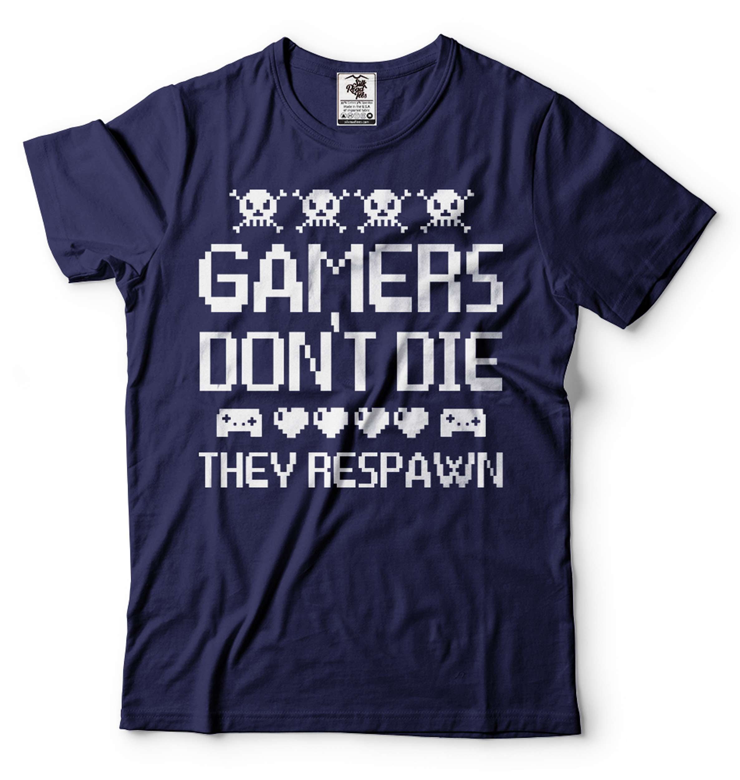 Mens Gamer Shirt Funny Gamer Shirt Gaming Gifts Gamers Don't Die They ...