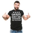 thumbnail image 1 of Mens Gamer Shirt Funny Gamer Shirt Gaming Gifts Gamers Don't Die They Respawn Shirt, 1 of 6