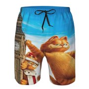 KLYCHF Mens GarField Swim Trunks Quick Dry Board Shorts with Mesh Lining Breathable Fit Beach Shorts Swimwear Bathing Suits