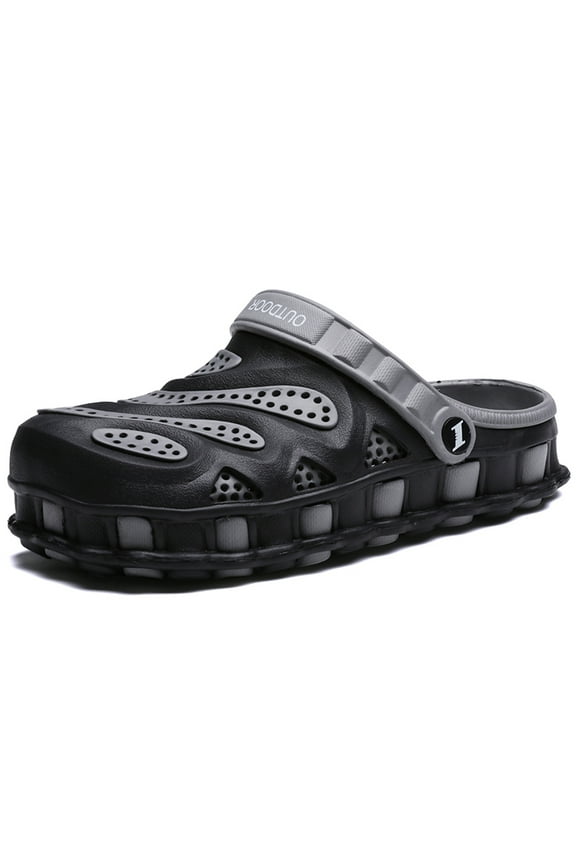 Mens Garden Clogs Summer Sandals Outdoor Indoor Slippers Non Slip Walking Sport Shoes Lightweight Water Beach Shoes Adults Clog for Pool Beach Yard Kitchen Shower Size 10.5 Gray 45