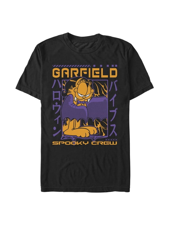 Mens Garfield Orange Cat Fangs And Cape T Shirt