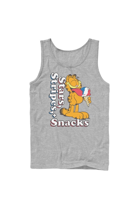 Mens Garfield Stars Stripes and Snacks Tank Top