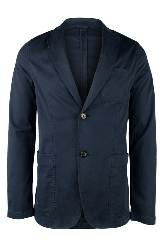 Mens Garment Dyed Two Button Blazer Jacket midnight 40