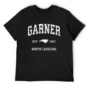 Mens Garner North Carolina Nc Vintage Athletic Sports Design T-Shirt Black Small