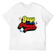 Mens Gay Is Not A Phase Gay Pride Flag And Queer Gift T-Shirt White