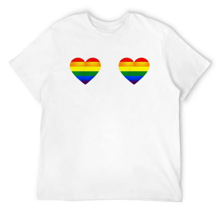 Gay Les Pride Rainbow Boobs T-Shirt LGBT Pride Gay Les Pride Rainbow Boobs T-Shirt LGBT Pride