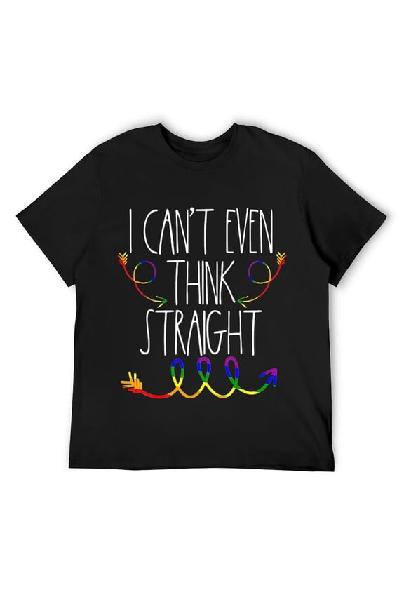 Mens Gay Pride Stuff I Cant Even Think Straight LGBTQ Lesbian T-Shirt Black