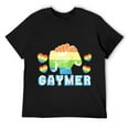 thumbnail image 1 of Mens Gaymer Funny Gay Pride LGBTQ Graphic Raglan Baseball Tee Black, 1 of 5