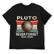Mens Geek School Chemist Teacher scientific Pluto never forget T-Shirt Black