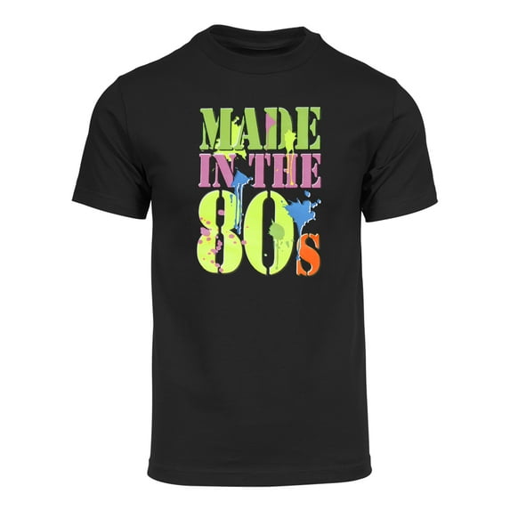 Mens Generation X Made in the 80's Neon T-Shirt - Black - Medium
