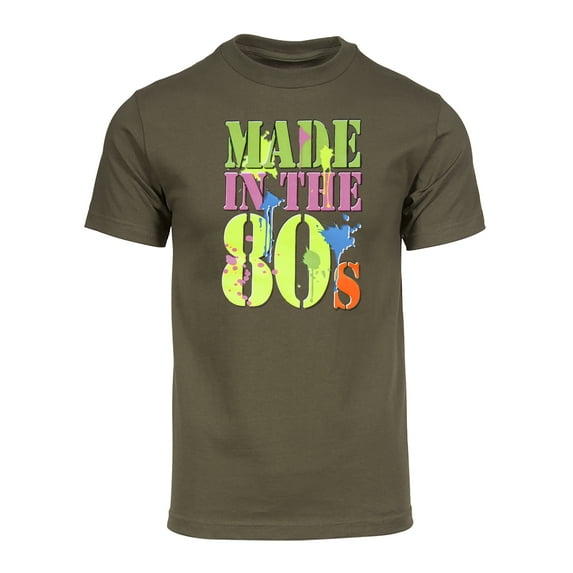 Mens Generation X Made in the 80's Neon T-Shirt - Olive - 4X-Large