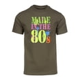 thumbnail image 1 of Mens Generation X Made in the 80's Neon T-Shirt - Olive - Large, 1 of 1