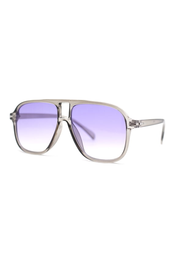 Mens Gentlemanly Retro Curved Top Plastic Racer Plastic Sunglasses Slate - Purple Pink
