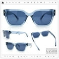 thumbnail image 1 of Mens Gentlemanly Urban Hipster Horn Rim Rectangle Plastic Sunglasses Blue - Navy, 1 of 8