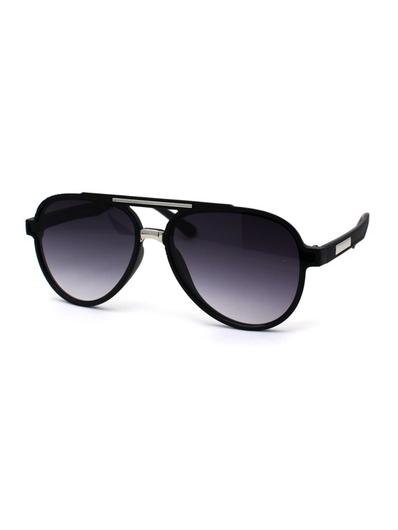 Mens Gentlemans Mod Designer Plastic Racer Sunglasses Matte Black Silver Smoke