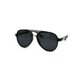thumbnail image 1 of Mens Gentlemans Mod Designer Plastic Racer Sunglasses Shiny Black Silver Black, 1 of 4