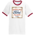 thumbnail image 1 of Mens Genuine Ford Parts 100% Cotton Ringer Tee Shirt, 4XL White/Red, 1 of 5