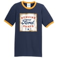 thumbnail image 1 of Mens Genuine Ford Parts 100% Cotton Ringer Tee Shirt, Medium Navy/Gold, 1 of 5
