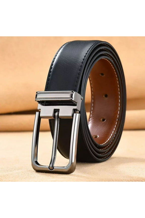 Mens Genuine Leather Belts Adjustable Casual Dress for Jeans Size 30 34 36 38 40