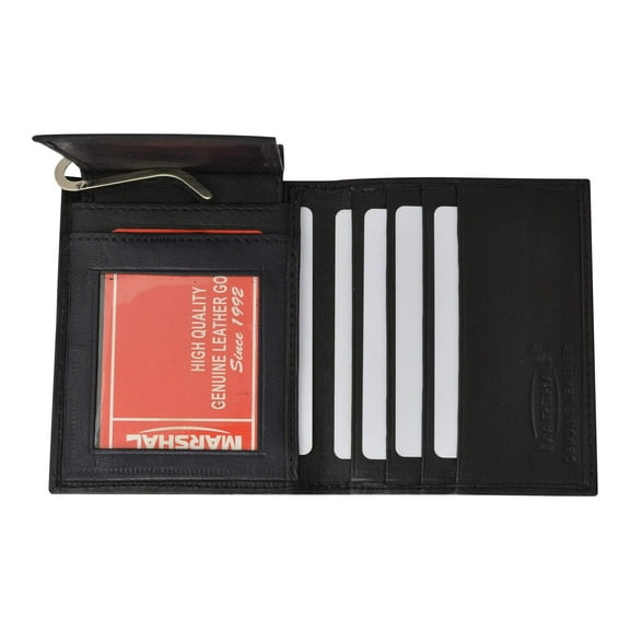 Mens Genuine Leather Bifold Credit Card ID Holder Money Clip Wallet Flap Up 1762 (C)