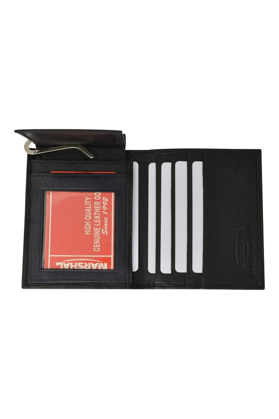 Mens Genuine Leather Bifold Credit Card ID Holder Money Clip Wallet Flap Up 1762 (C)