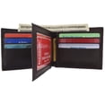 thumbnail image 1 of Mens Genuine Leather Center Flap ID Card Holder Bifold Wallet 52 CF, 1 of 57