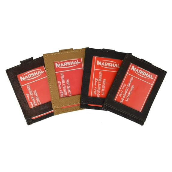 Mens Genuine Leather Money Clip Business Credit Card ID Case 462 (C)