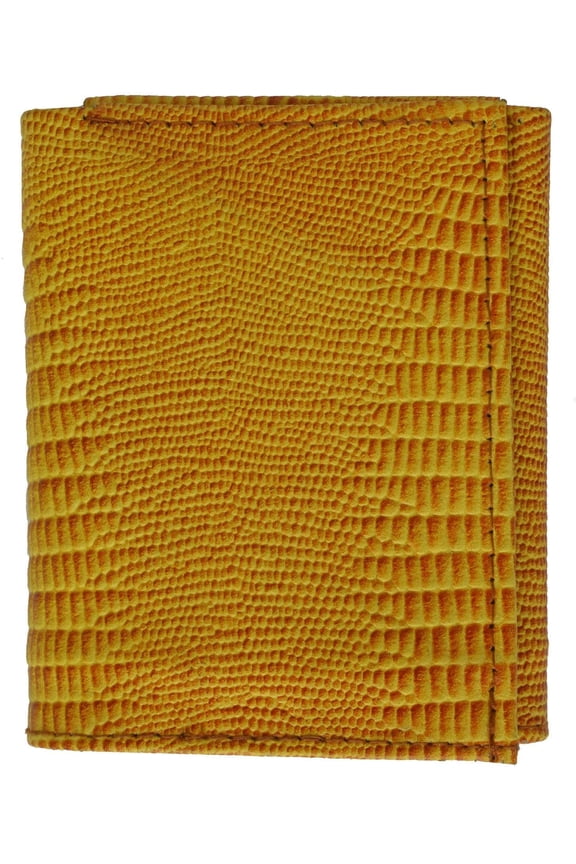 Mens Genuine Leather Trifold Simulated Snake Skin Print Wallet 71055 SN