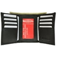 thumbnail image 1 of Mens Genuine Leather Trifold Wallet 8 Credit Card Slots ID Window 1155 (C) Black, 1 of 10