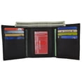 thumbnail image 1 of Mens Genuine Leather Trifold Wallet 8 Credit Card Slots ID Window 1155, 1 of 31