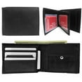 thumbnail image 1 of Mens Genuine Leather Wallet Bifold ID Window Credit Card Slot Bill Holder Black, 1 of 3