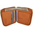 thumbnail image 1 of Mens Genuine Leather Zip Around Bifold Wallet with Snap Down Coin Purse 1356 CF, 1 of 41