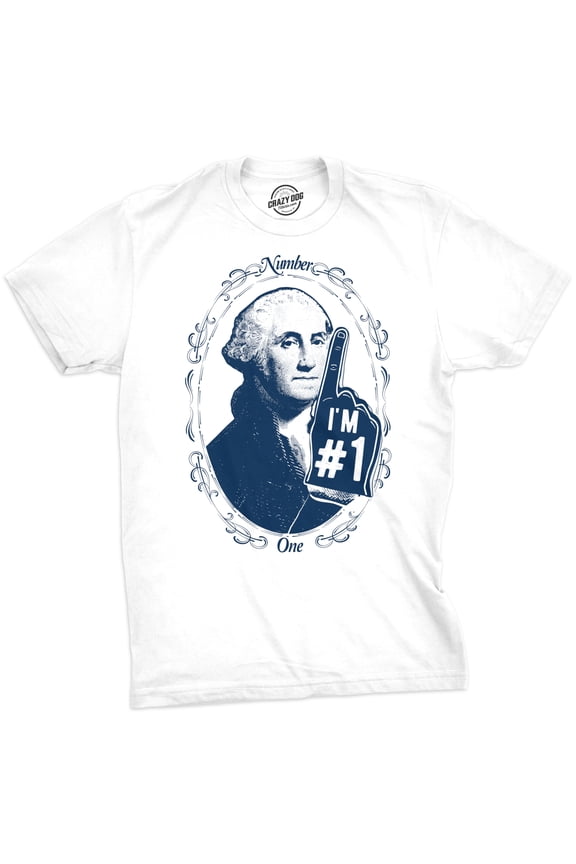 Mens George Washington Number 1 T Shirt Funny 4th Of July Tee for Guys Graphic Tees