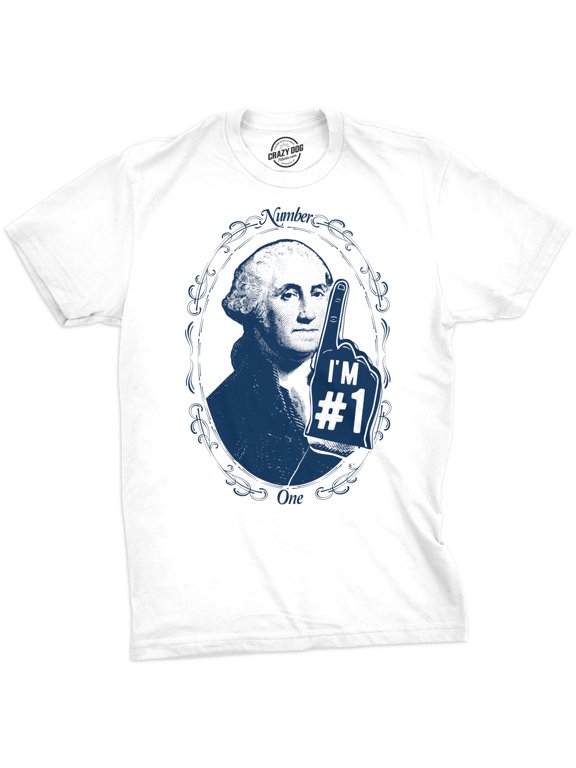 Mens George Washington Number 1 T Shirt Funny 4th Of July Tee for Guys Graphic Tees
