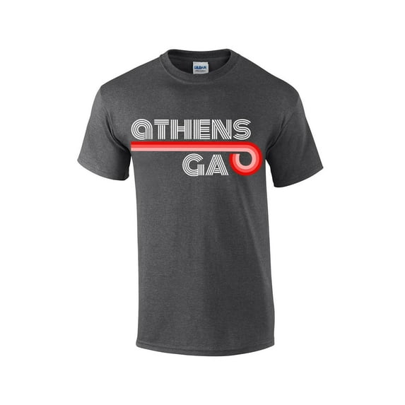 Mens Georgia Football Retro Athens, Georgia T-shirt-Heather Grey-large