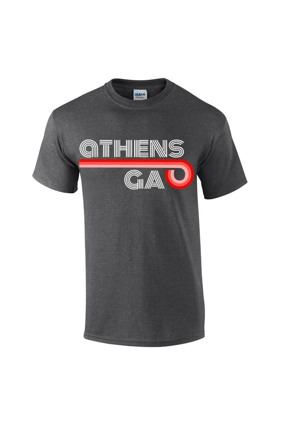 Mens Georgia Football Retro Athens, Georgia T-shirt-Heather Grey-large