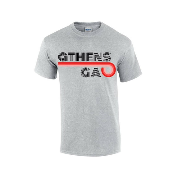 Mens Georgia Football Retro Athens, Georgia T-shirt-Sport Grey-small