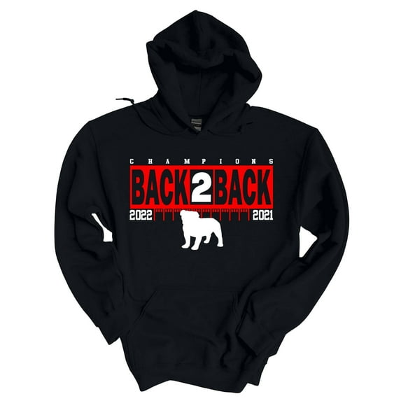 Mens Georgia Hoodie Team Color Georgia 2022 Football Back To Back Champs Standing Dawg Yardlines Championship Hooded Sweatshirt-Black-xxl