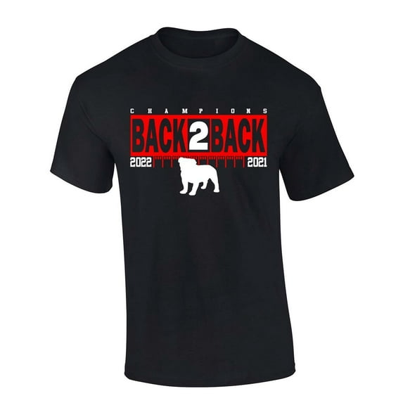 Mens Georgia Tshirt Team Color Georgia 2022 Football Back To Back Champs Standing Dawg Yardlines Championship Collection Short Sleeve T-Shirt-Black-xl
