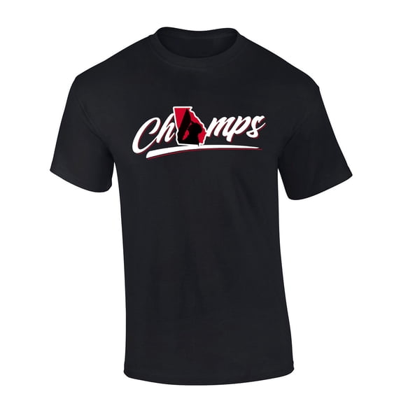 Mens Georgia Tshirt Team Color Georgia 2022 Football Champs Kirby Trophy Short Sleeve T-Shirt Championship Collection Graphic Tee-Black-6xl