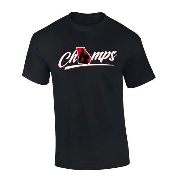 Mens Georgia Tshirt Team Color Georgia 2022 Football Champs Kirby Trophy Short Sleeve T-Shirt Championship Collection Graphic Tee-Black-xxxl