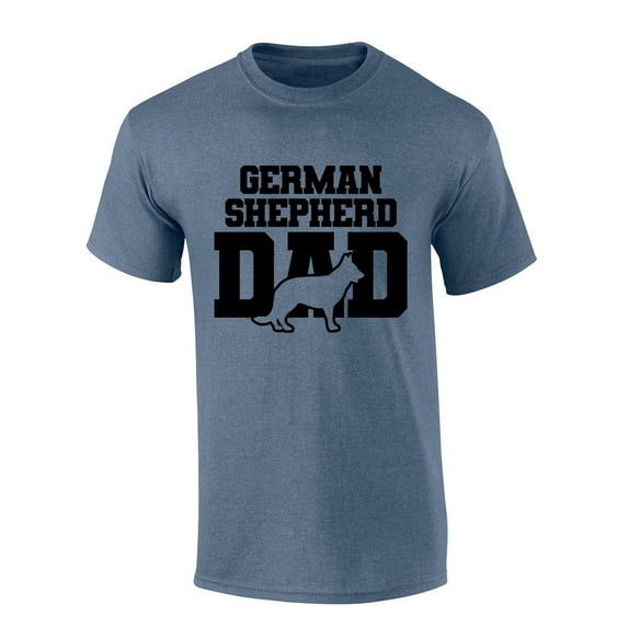 Mens German Shepherd Tshirt German Shepherd Dad Short Sleeve T-shirt-Heather Indigo-xl
