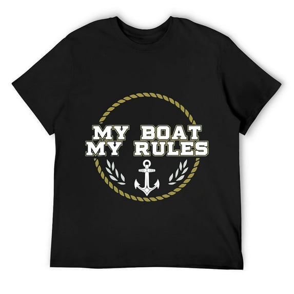 Mens Gift Design for Captain of The Ship Sailor Boat Owners Short Sleeve T-Shirt Black