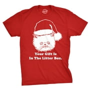 Mens Gift Is In The Litter Box Funny Crazy Cat Christmas Holiday T shirt Graphic Tees