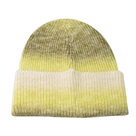 Mens Gifts Womens Beanie Hats Fitness Skull Cap Stain Lined Womens Beanie Winter Hat Wool Women's Hats & Caps Yellow